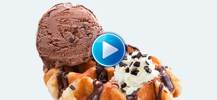 Gofre con helado