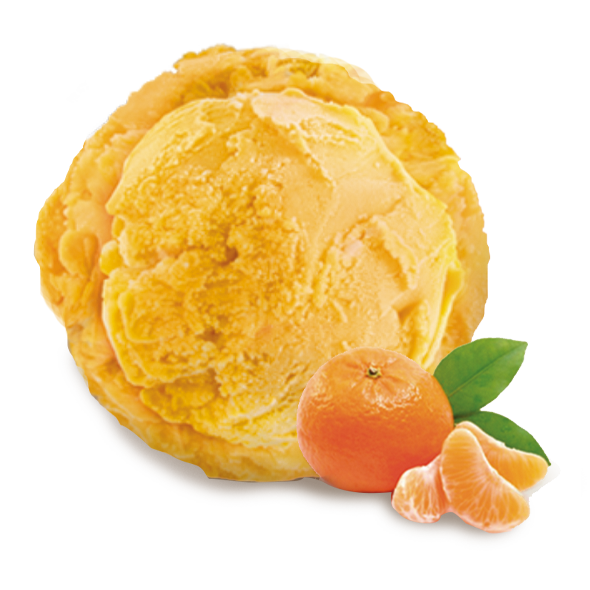 Helado de sorbete de mandarina