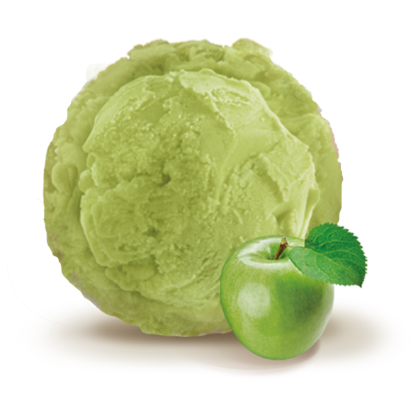 Helado de sorbete de manzana verde