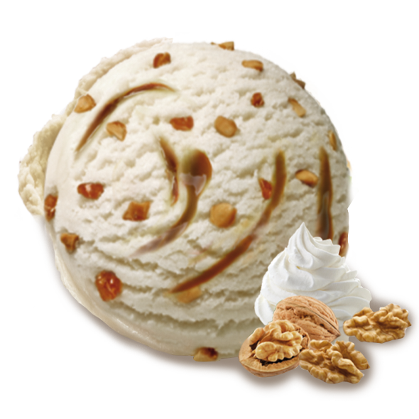 Helado de nata nueces