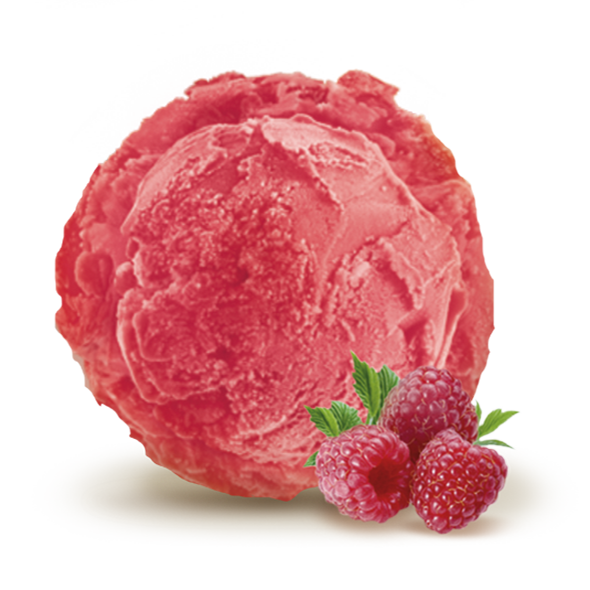 Helado de sorbete de frambuesa