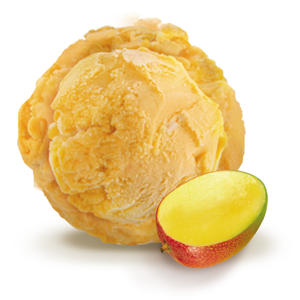 Helado de sorbete de mango